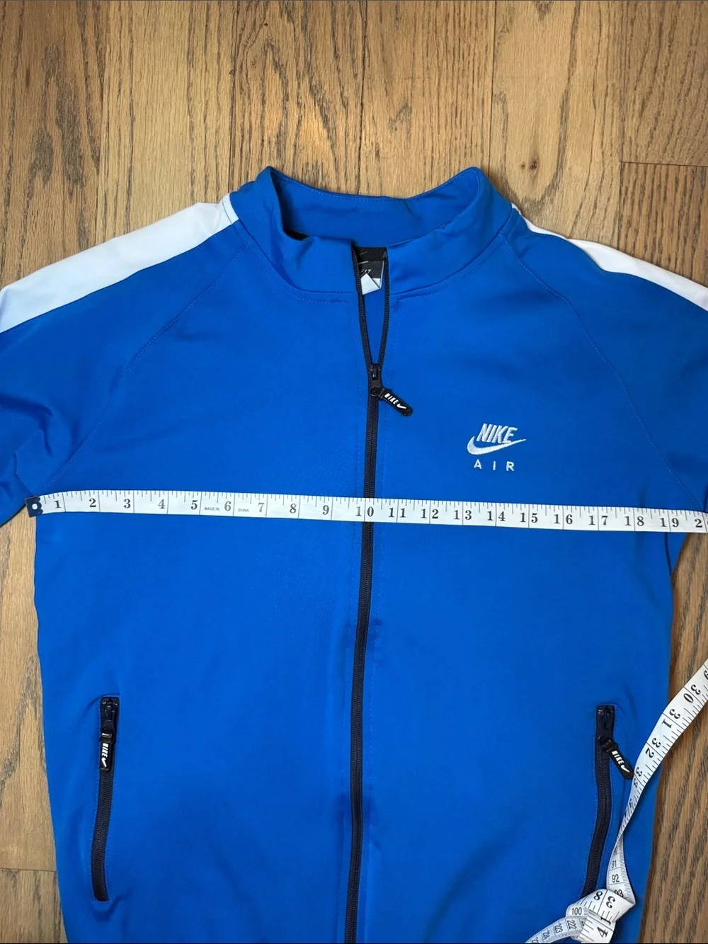 Nike Royal Blue and White Full-Zip Track Jacket Size Large